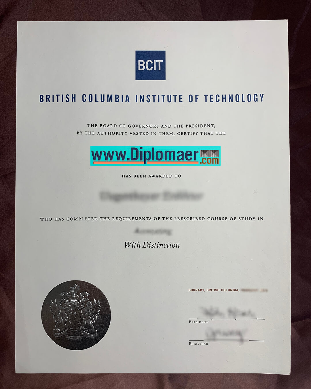 BCIT Fake Diploma - How fast to get a fake Diploma of the British Columbia University of Technology?