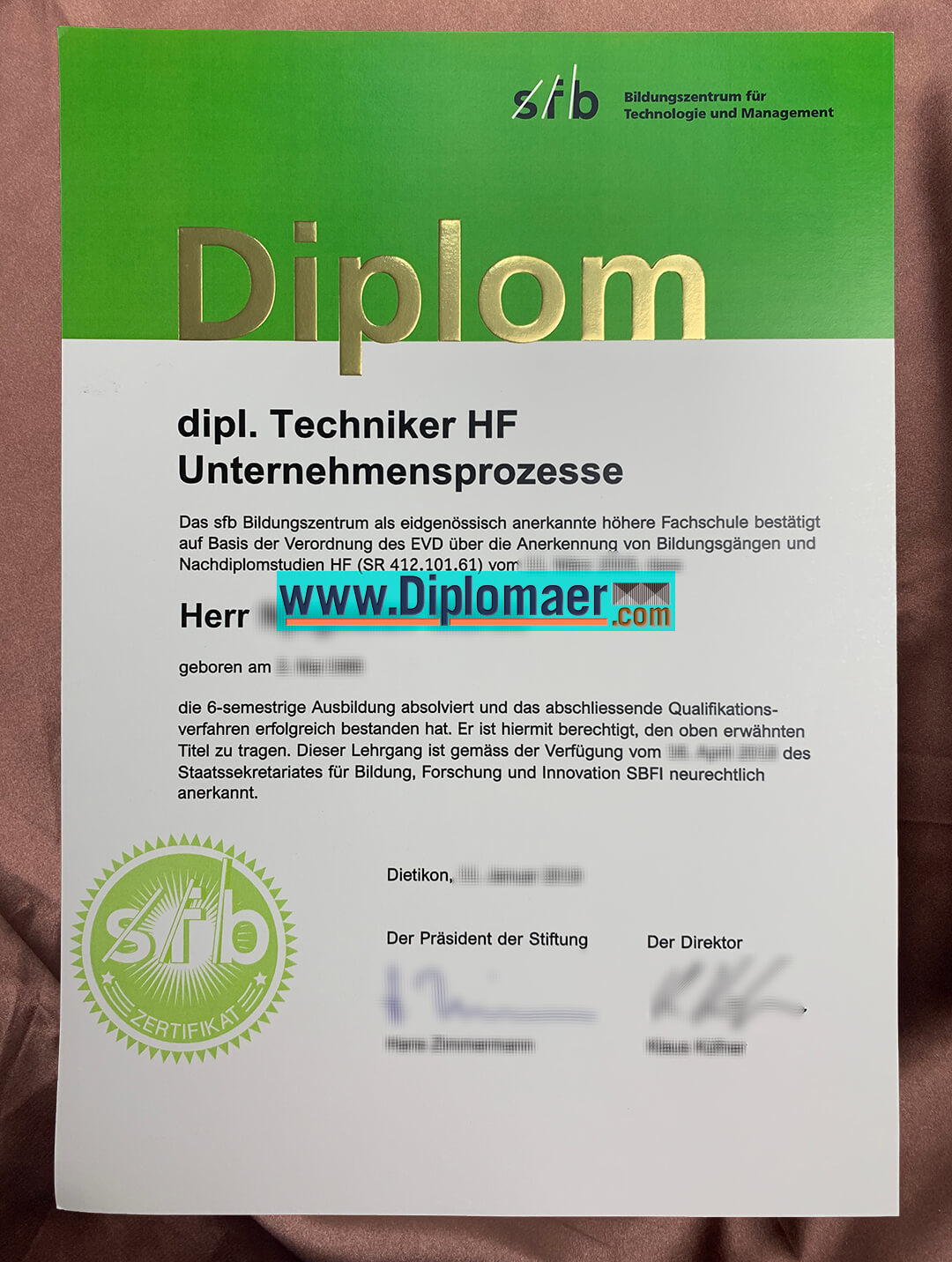 SFB Fake Diploma - How to buy fake sfb Bildungszentrum diploma?