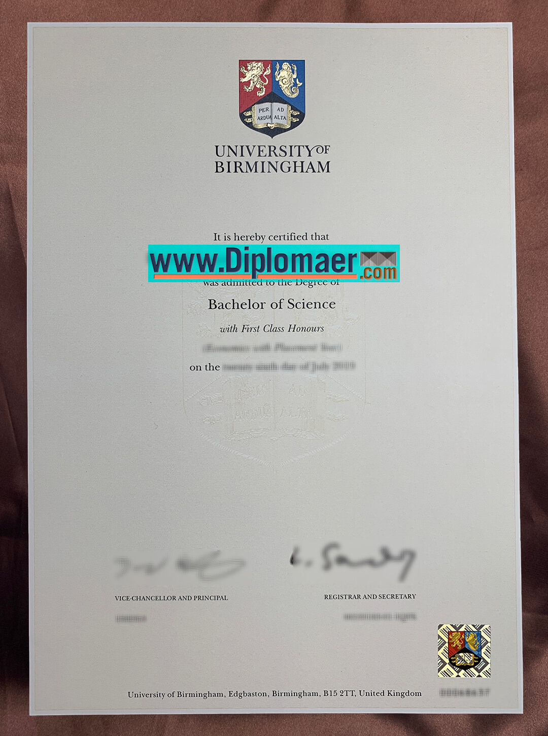 University of Birmingham Fake Diploma 1 - Purchase A Fake Degree In University of Birmingham