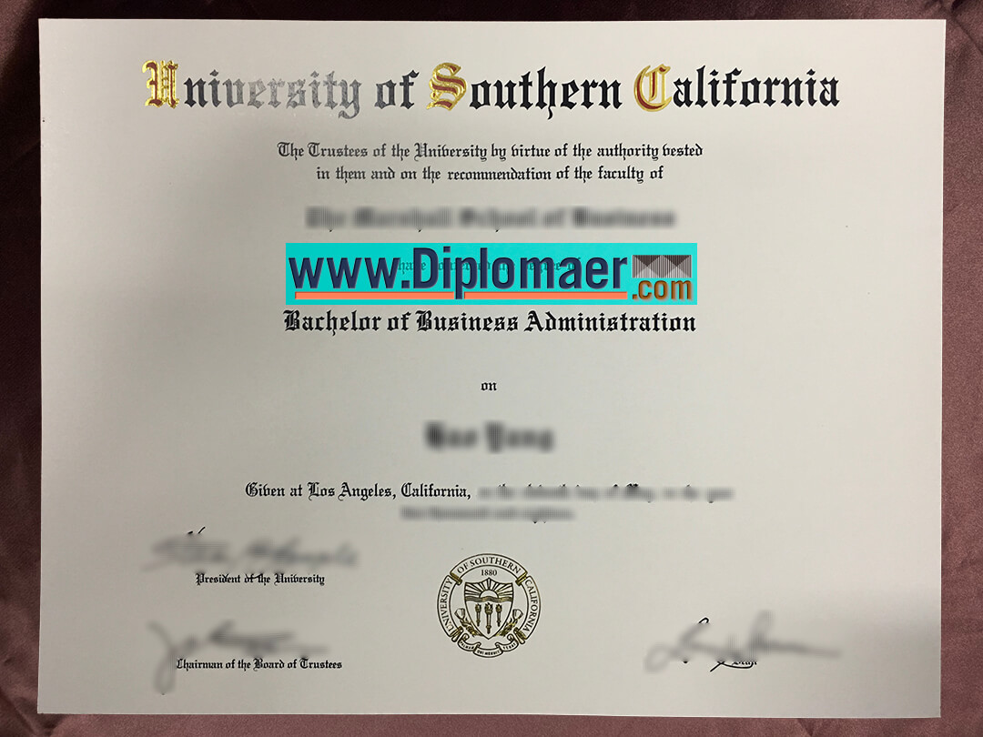 University of Southern California Fake Diploma 2 - Where to Purchase the University of Southern California Fake Diploma? (USC) Fake Degree