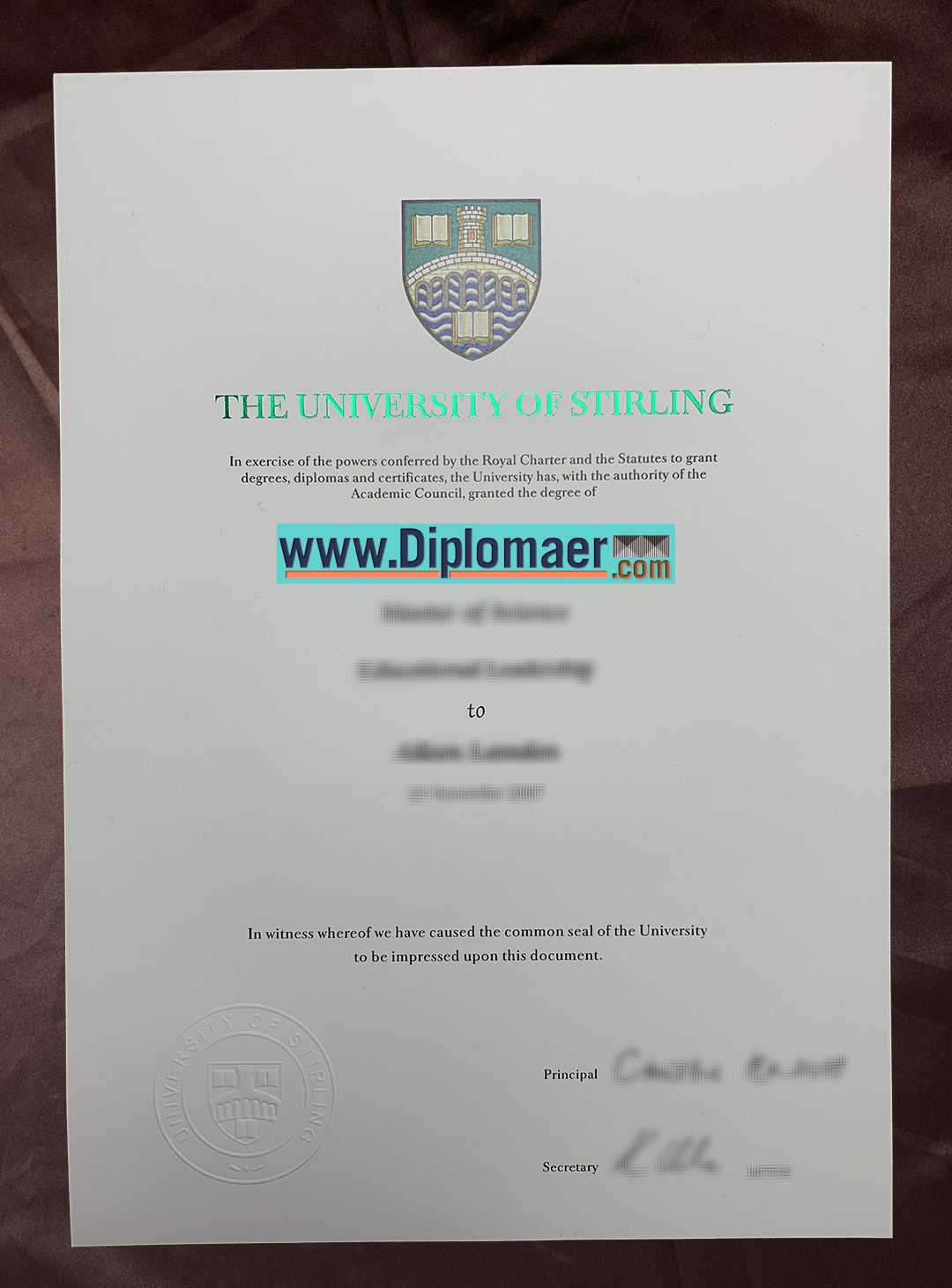the University of Stirling fake diploma - Getting a fake University of Stirling degree can help your job
