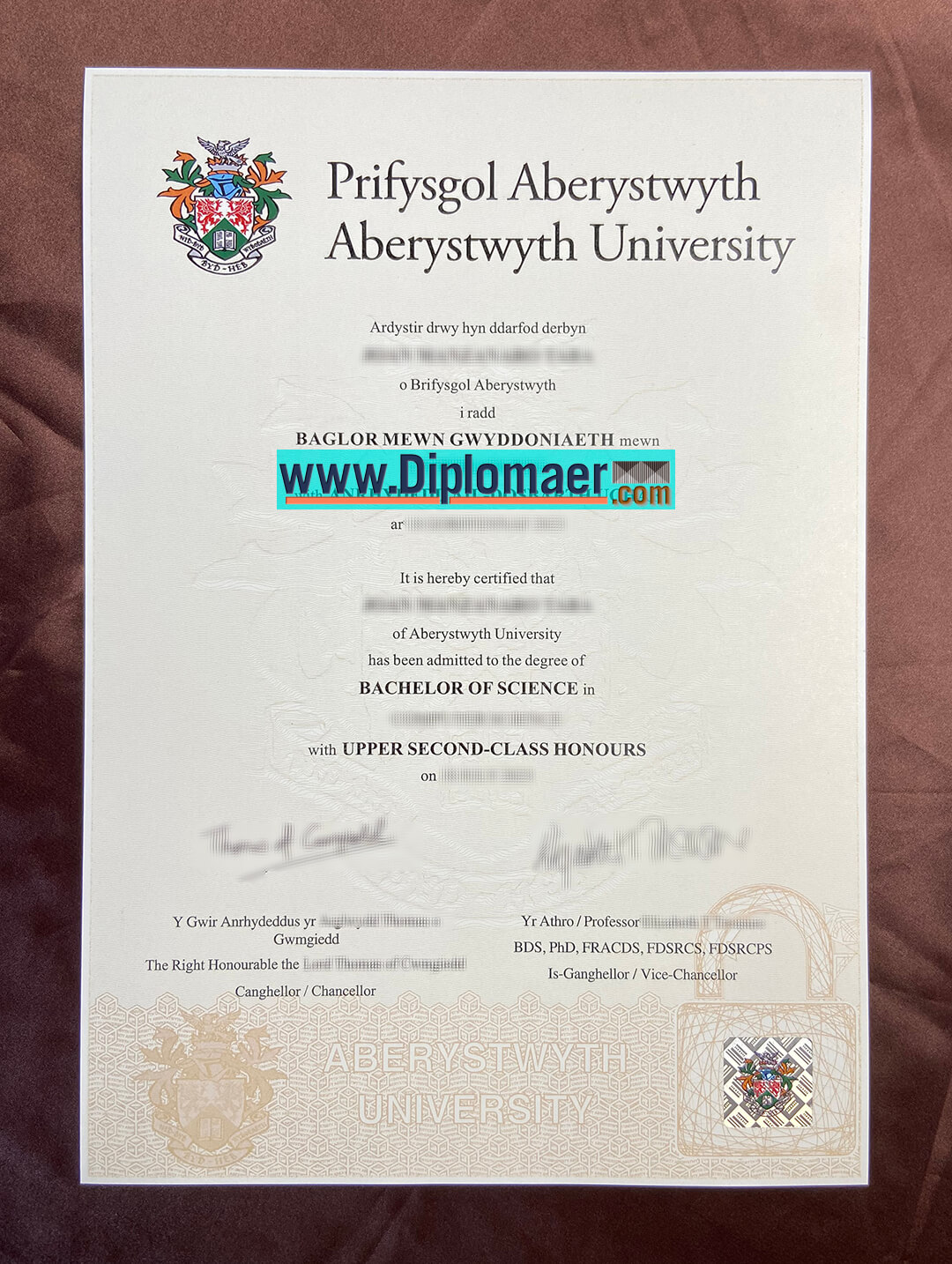 Aberystwyth University Fake diploma - Reproduce an Aberystwyth University Degree Certificate Online