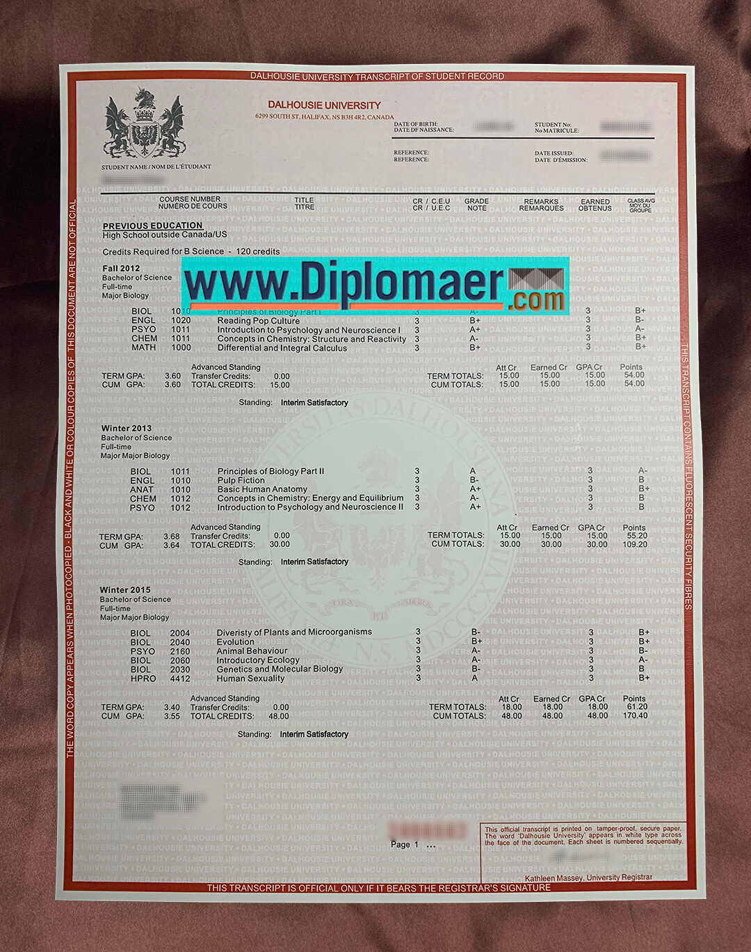 Dalhousie University fake diploma - Where can i can the realistic Dalhousie University transcripts?