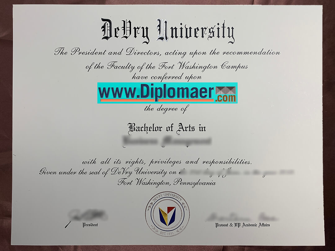 DeVry University Fake Diploma - How can I get the DeVry University fake diploma in the USA?