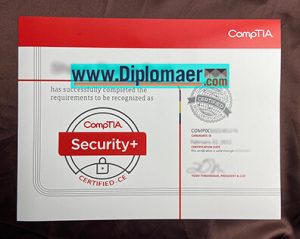 CompTIA Security+ Fake Diploma