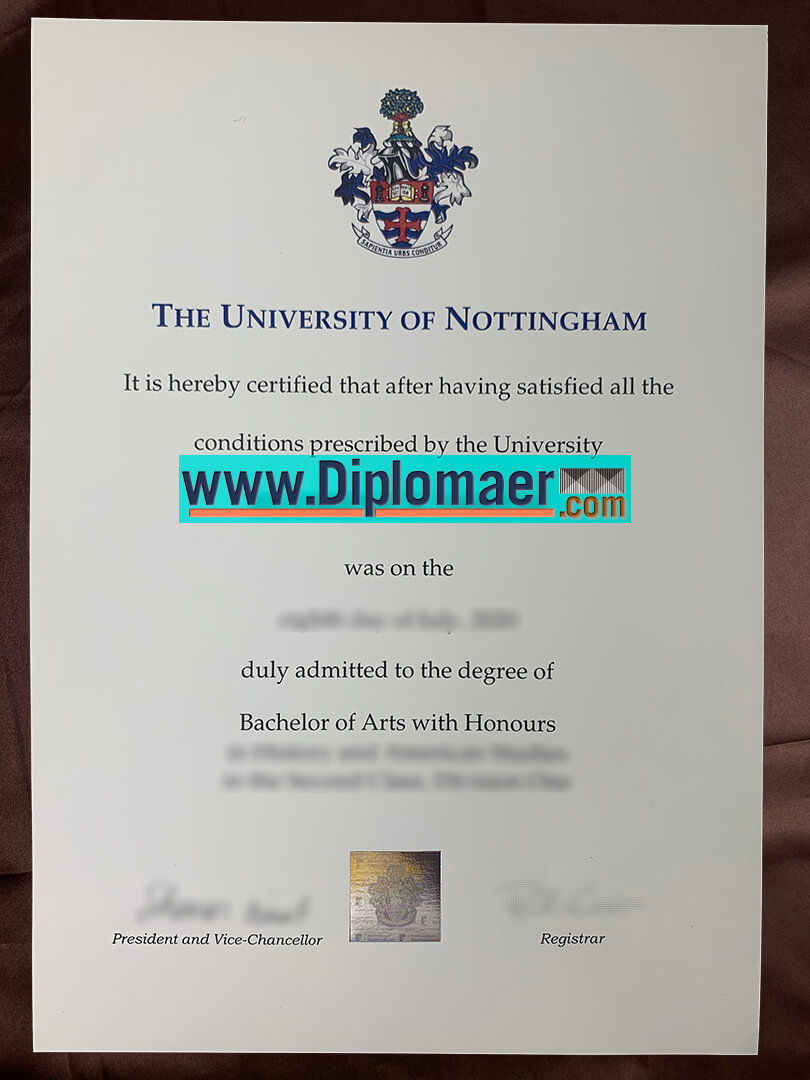 The University of Nottingham Fake Diploma - How can I get the University of Nottingham fake diploma in England?