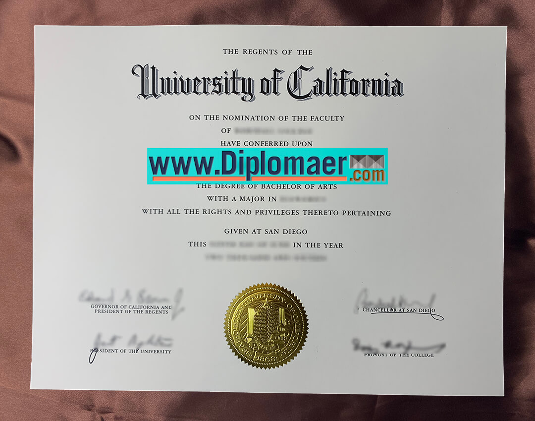 UCSD Fake Diploma - Would like to get the University of California, San Diego fake diplomas?