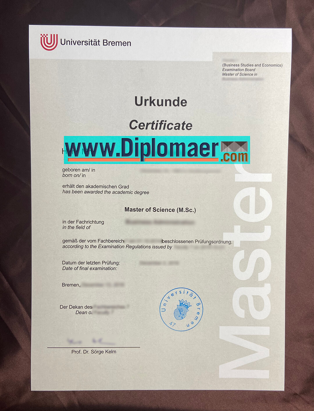 Universitat Bremen Fake Diploma - Which website provides University of Bremen Master of Science degree certificate?