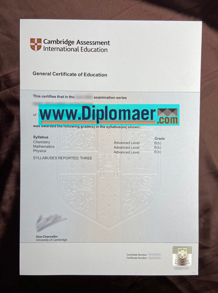 What does the latest Cambridge GCE certificate sample look like – Buy ...