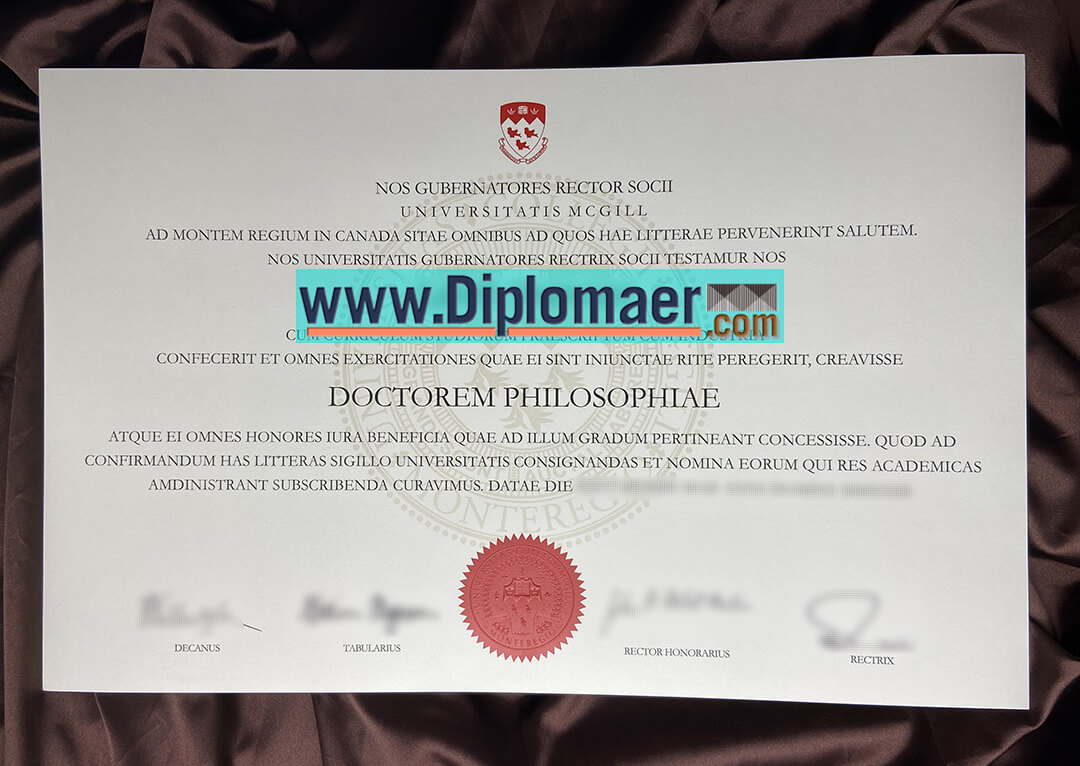 McGill University Fake Diploma 1 - Lastest McGill University Diploma sample, Buy Fake McGill University Certificate