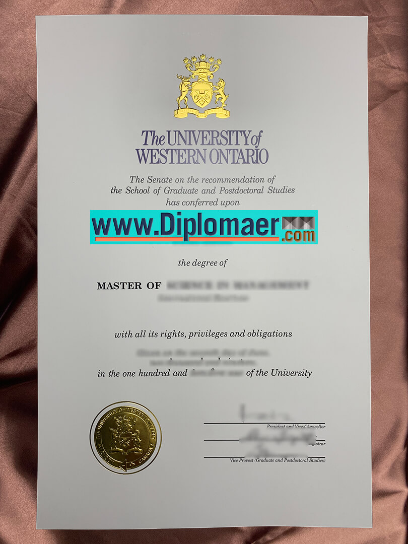 The University of Western Ontario Fake Diploma - Order the University of Western Ontario fake Diploma with security features.