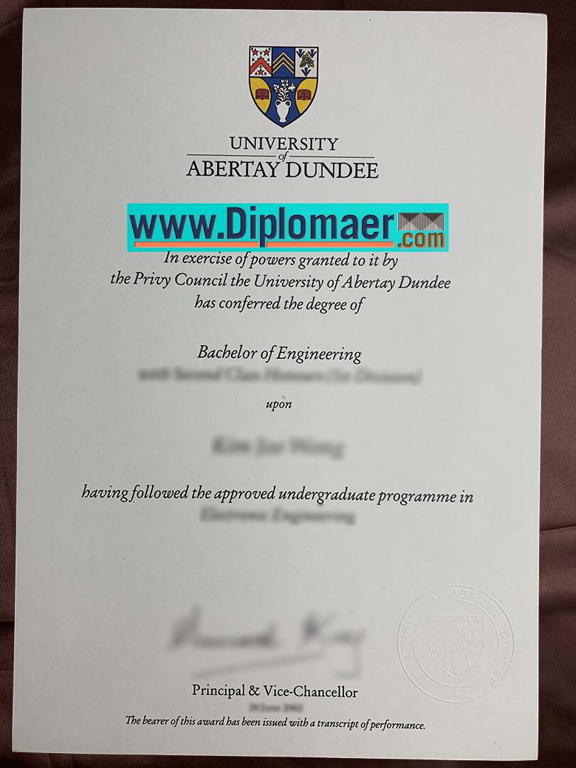 University of Abertay Dundee Fake Diploma - How to buy a fake degree from the University of Abertay Dundee in the UK