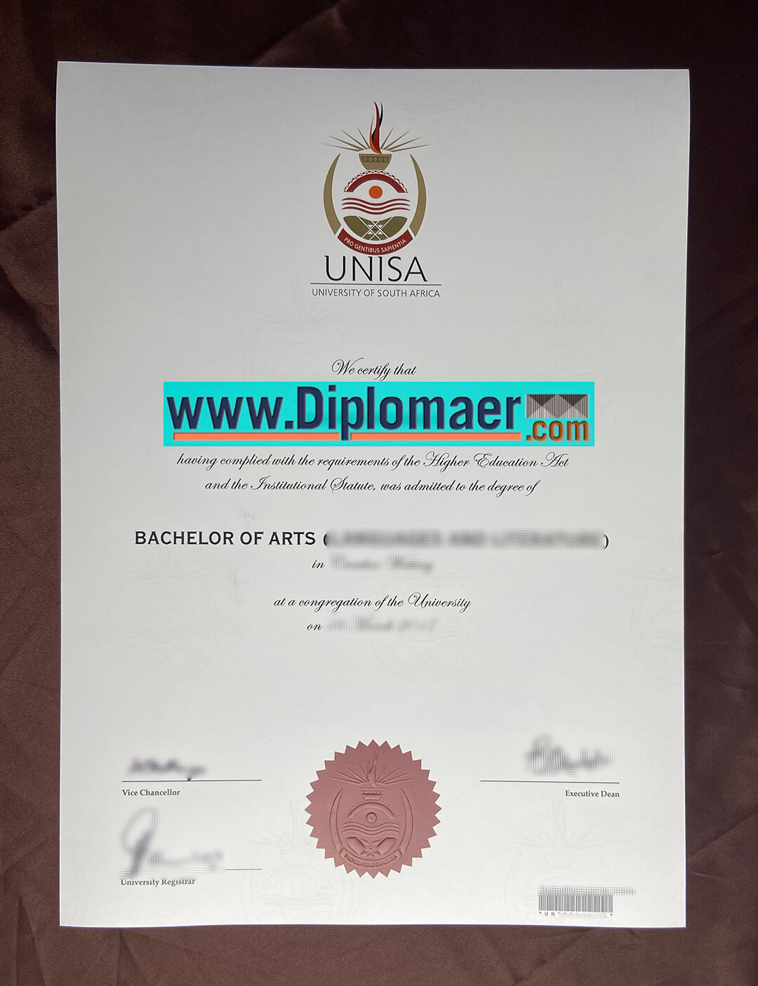 University of South Africa Fake Diploma - Where to obtain a replacement for the University of South Africa diploma?