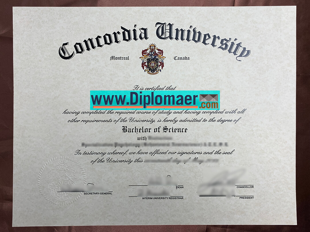 Concordia University Fake Diploma - Can I Get a Canada Degree? Buy Concordia University Fake Diplomas.