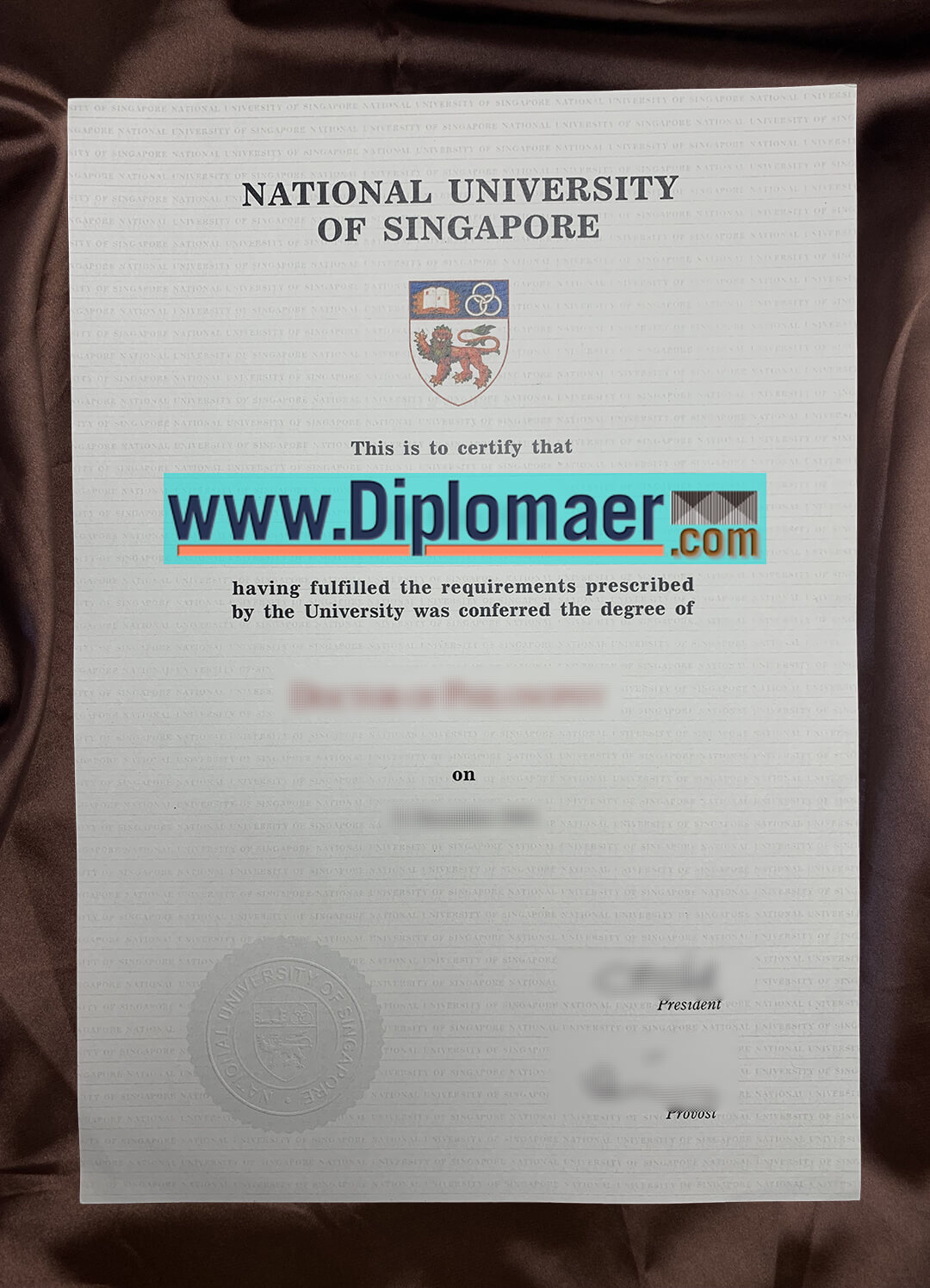 National University of Singapore Fake Diploma - How long does it take to buy the National University of Singapore fake diploma online?