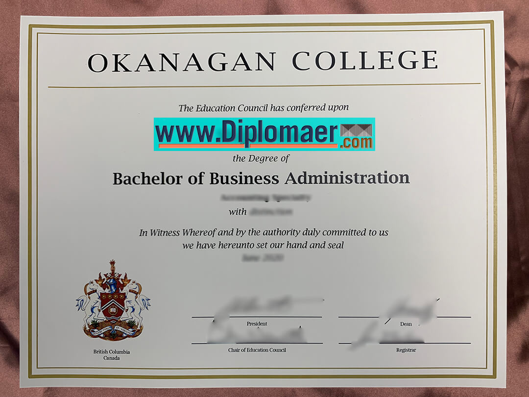 Okanagan College Fake Diploma - How soon can I get a fake degree from Okanagan College without exams?