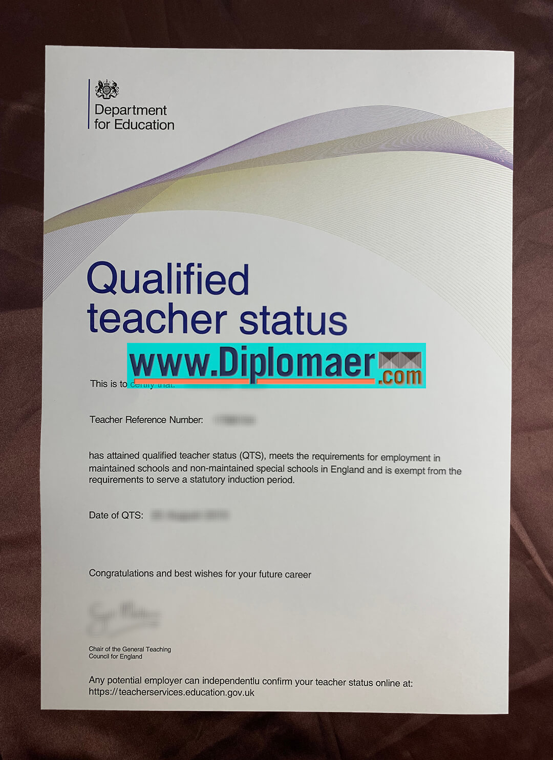 Qualified teacher status fake certificate - What is the cost of a Qualified teacher status certificate?
