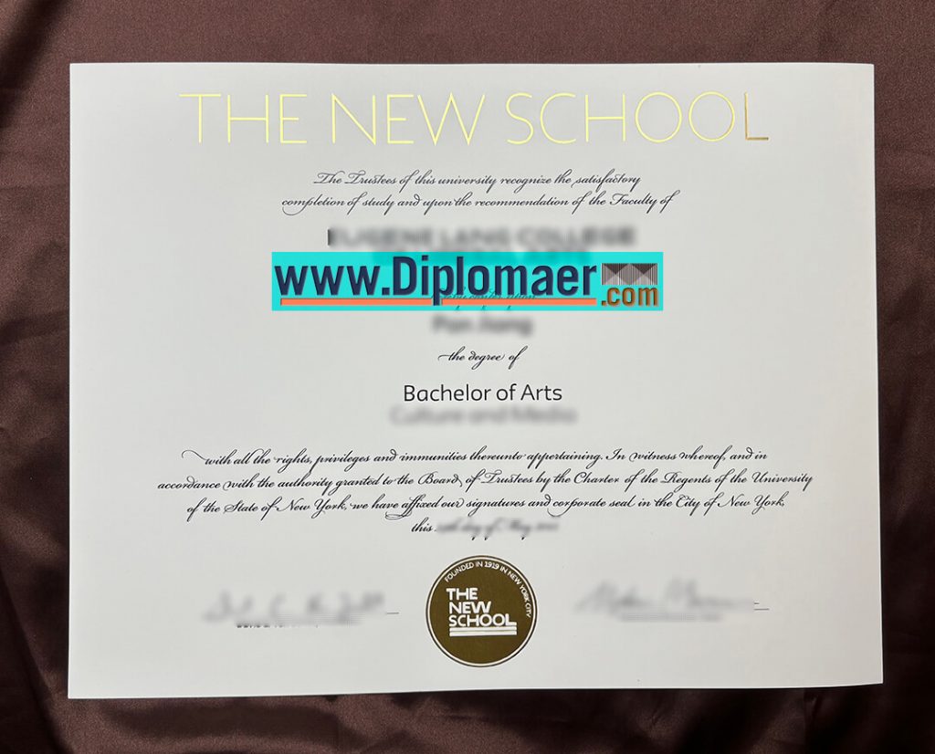 The New School Fake Diploma 1024x826 - Create your own The New School fake diploma in 5 days.