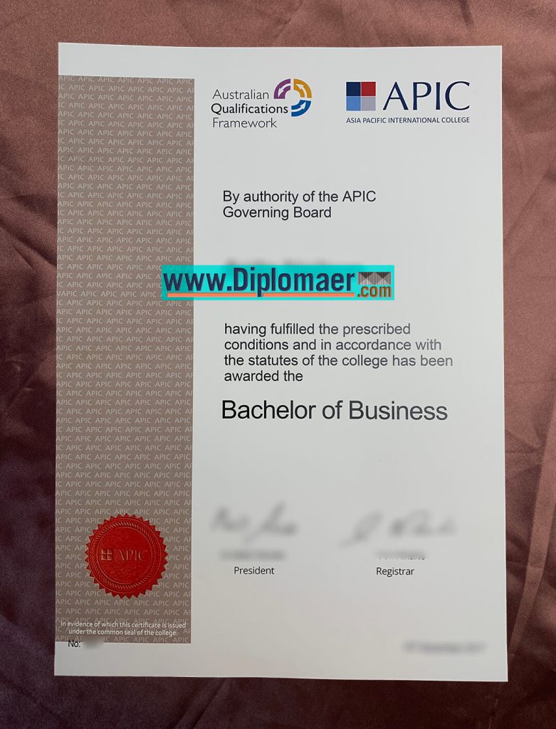 Asia Pacific International College fake diploma 781x1024 - Create your own fake Asia Pacific International College diploma in 3 days